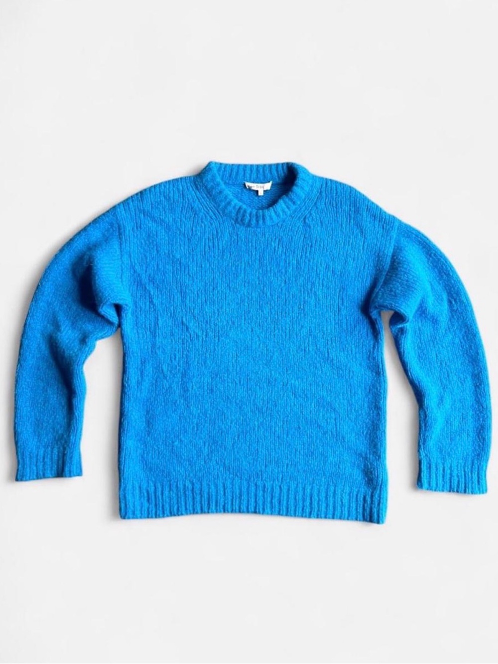 Tibi Alpaca Crewneck Pullover in azure size L made in Peru